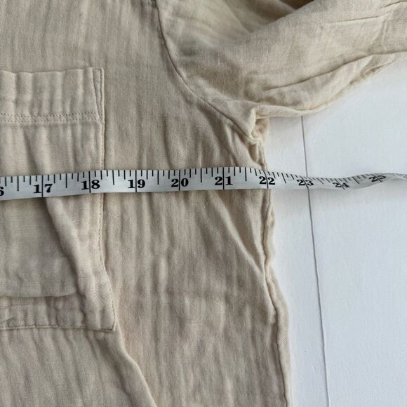 Calme by Johnny Was Button Down Shirt Shacket Double Pocket Top Size Small NWOT - Picture 4 of 6